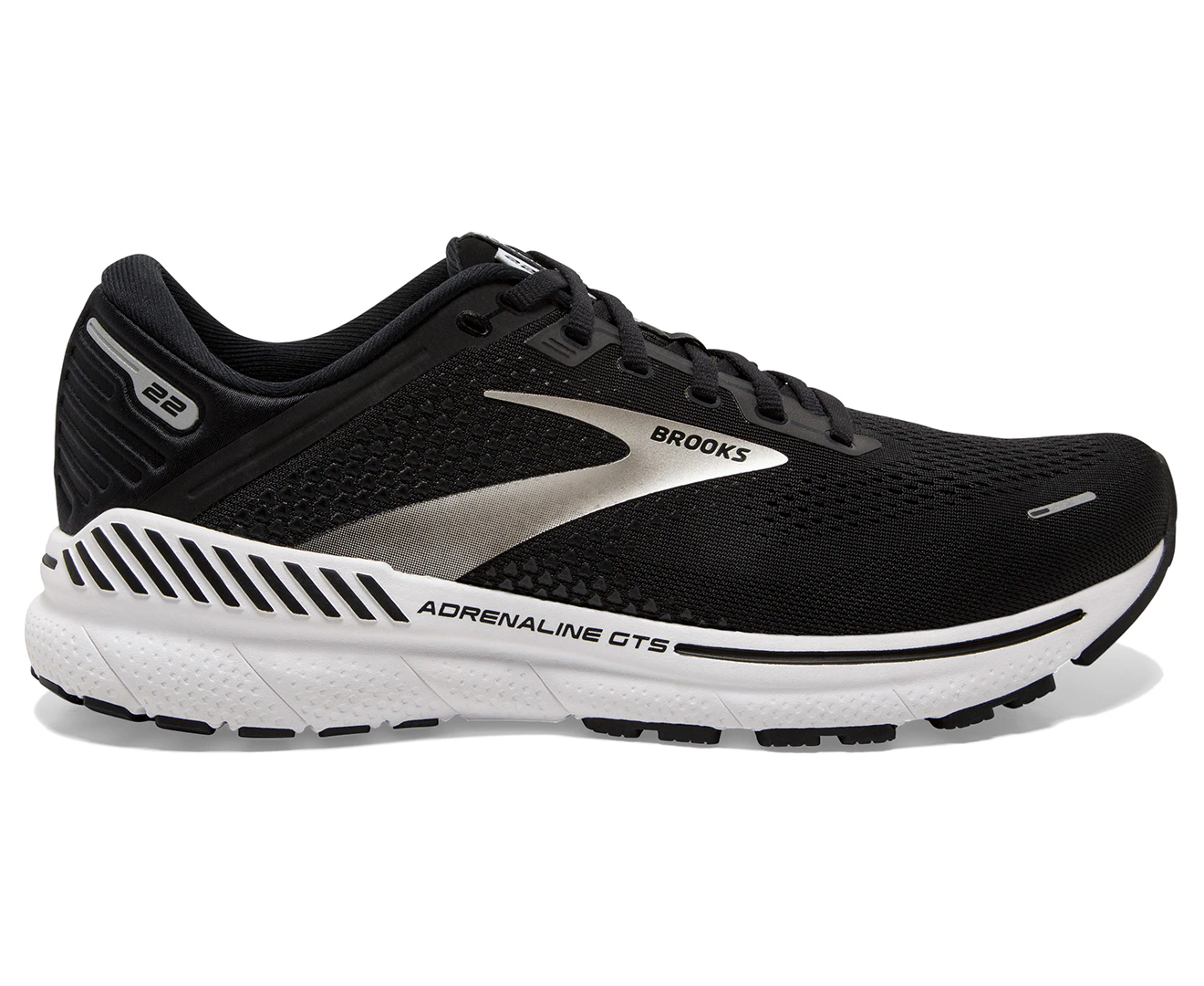 Brooks Women's Adrenaline GTS 22 Running Shoes - Black/White/Silver