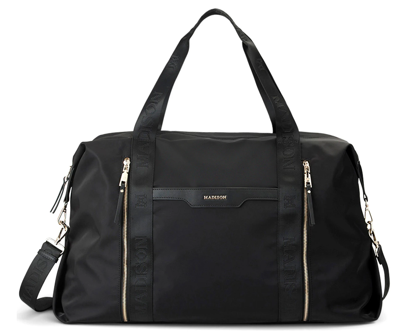 Madison Weekender Nylon Duffle Bag - Black