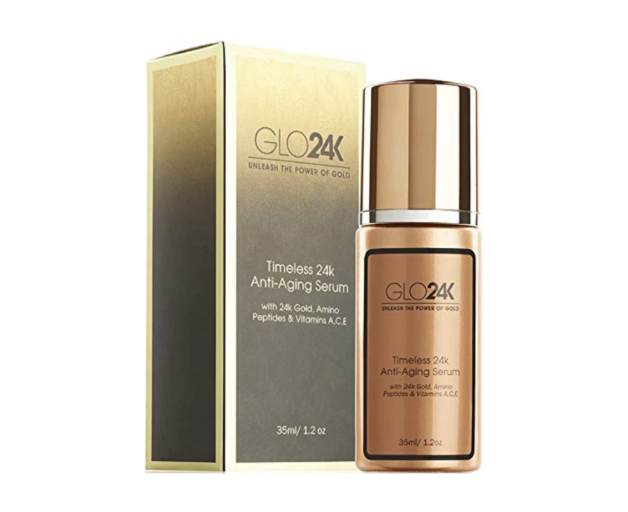 GLO24K Timeless 24k Anti-Aging Serum with 24k Gold Amino Peptides & Vitamins A C E 35ml