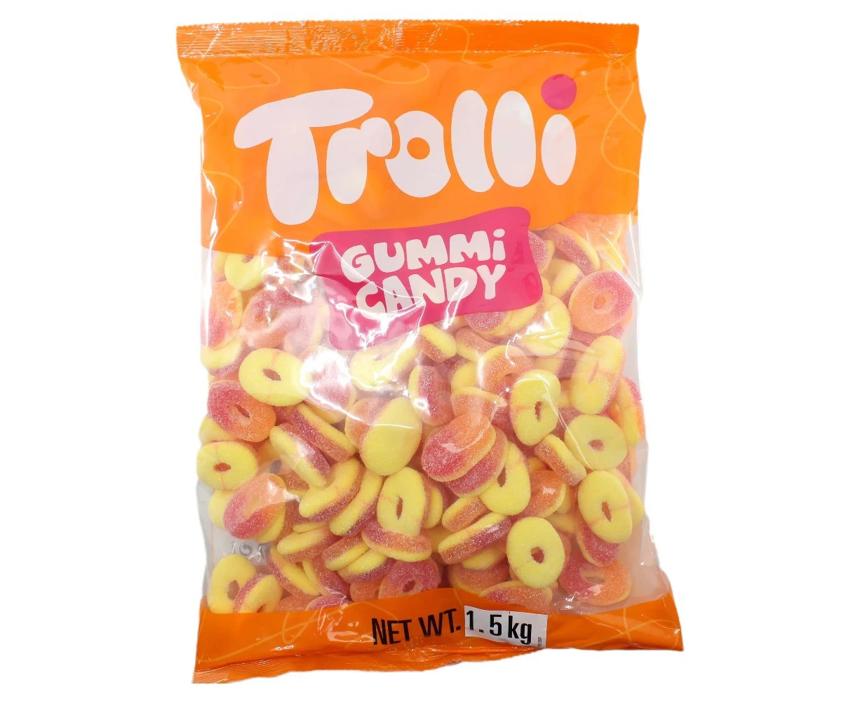 Trolli Peach Rings Candy Lollies Sweets Bulk Pack 1.5kg