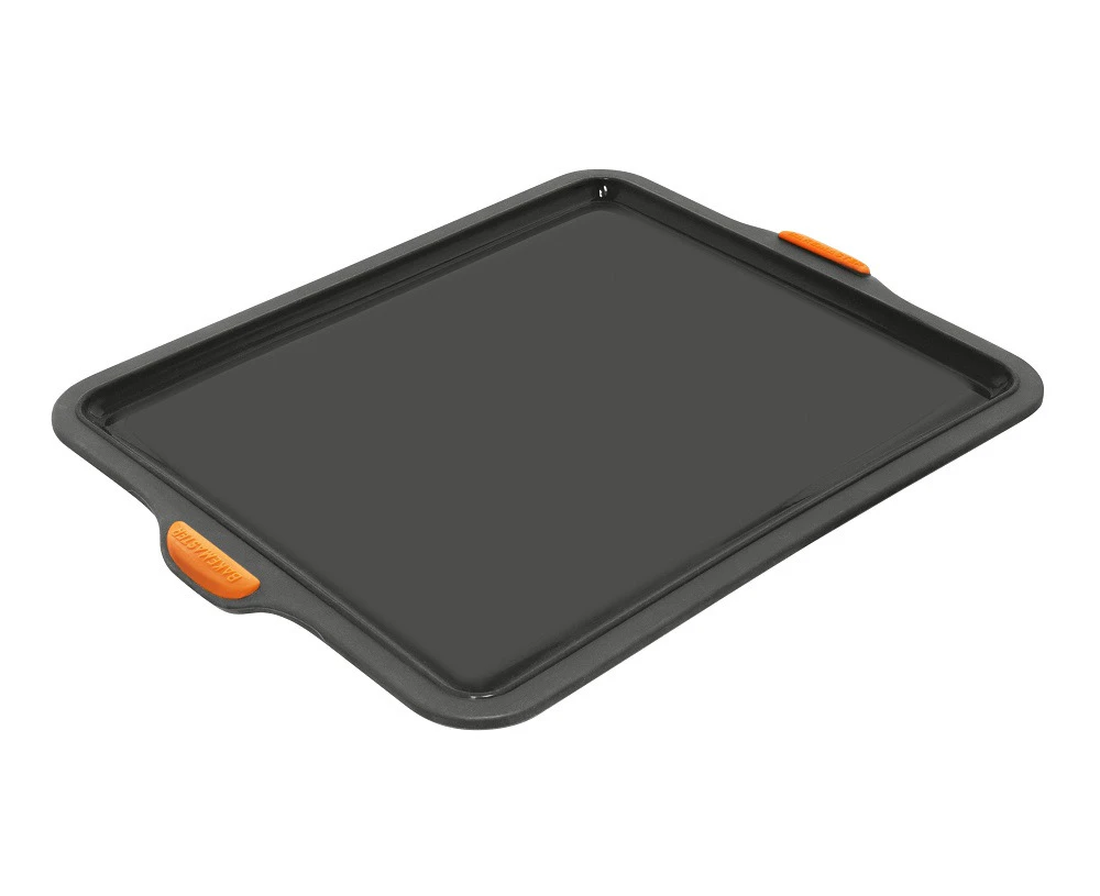 Bakemaster 31x25cm Silicone Baking Tray Pan Non-Stick Bakeware Rectangle Grey