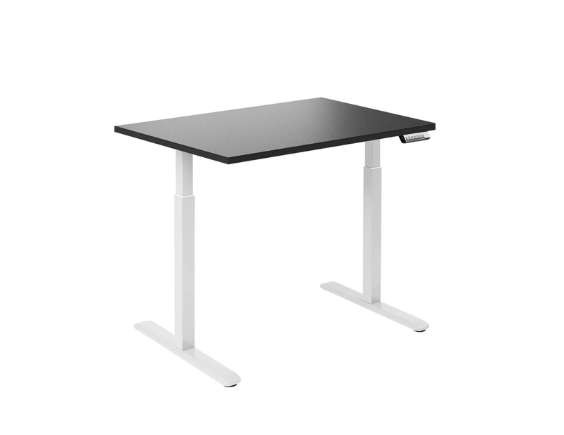 Desky Single Sit Stand Desk - Black / White Standing Computer Desk For Home Office & Study