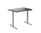 Desky Single Sit Stand Desk - Black / Grey Standing Computer Desk For Home Office & Study