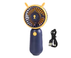 Mini Fan Powerful Cool Rechargeable Summer Adorable Cartoon Animal Shape Pocket Handheld Cooling Fan for Dorm - Black