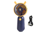 Mini Fan Powerful Cool Rechargeable Summer Adorable Cartoon Animal Shape Pocket Handheld Cooling Fan for Dorm - Black