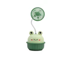 USB Rechargeable Portable Fan Low Noise PP One Key Open 360 Degree Adjustable Cooling Fan for Home - Green