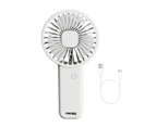 Buutrh Portable Fan Powerful Mute Rechargeable Outdoor Mini Handheld Cooling Fan for Travel-White-