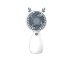Buutrh Handheld Portable Fan Long Endurance Plastic Large Air Volume USB Rechargeable Fan for Home-White-