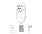 Buutrh Face Cover Fan 3 Gear Adjustable Low Noise ABS Rechargeable Exhaust Face Cover Fan for Travel-White-