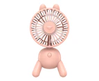Buutrh Desktop Fan 4 Wind Speeds Adjustable Adorable Cartoon Dog Shaking Head Fan for Indoor-Pink-