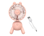 Buutrh Desktop Fan 4 Wind Speeds Adjustable Adorable Cartoon Dog Shaking Head Fan for Indoor-Pink-