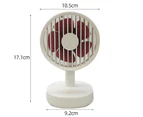 Mini Fan Silent Powerful Portable Fashion 3-speed Wind Desk Cooling Fan for Dorm - White