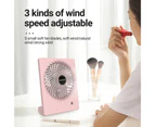 Mini Fan Silent Gentle Wind Portable Fashion 3-speed Wind Desk Cooling Fan for Dorm - Pink