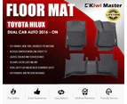 KIWI MASTER 3D TPE Car Floor Mats Liner Fit Toyota Hilux Dual Cab Auto 2016-ON