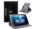 Faux Leather Tablet PC Rotating Stand Universal Holder - Red