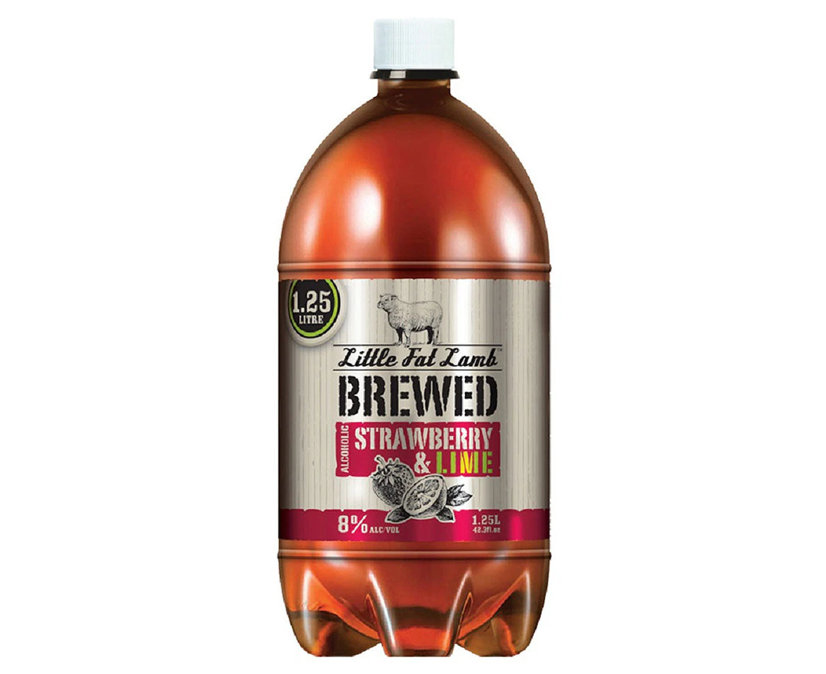 Little Fat Lamb Brewed Alcoholic Strawberry & Lime Cider 1.25l