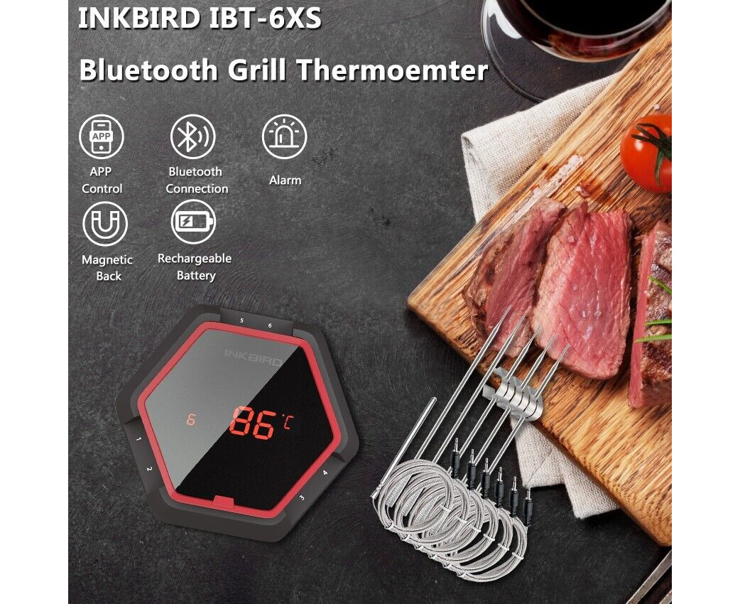 Inkbird IBT-6XS BBQ black Bluetooth Thermometer (BLUETOOTH BBQ