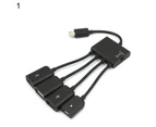 Compact OTG Hub Adapter Portable Micro USB OTG Hub