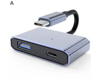 Compact Type-C to USB Hub Aluminum Alloy 3 in 1 USB-C to