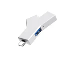 Convenient Data Hub Stable Output 3-in-1 USB Type C Hub - White