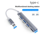 Convenient USB Hub Adapter Portable 4 in 1 USB3.0 Type-C
