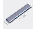 Compact USB Hub Aluminum Alloy Type-C Docking Station OTG - Grey
