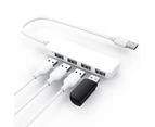 Buutrh Practical USB Hub Lightweight 480Mbps USB2.0 Hub AdapterWhite-