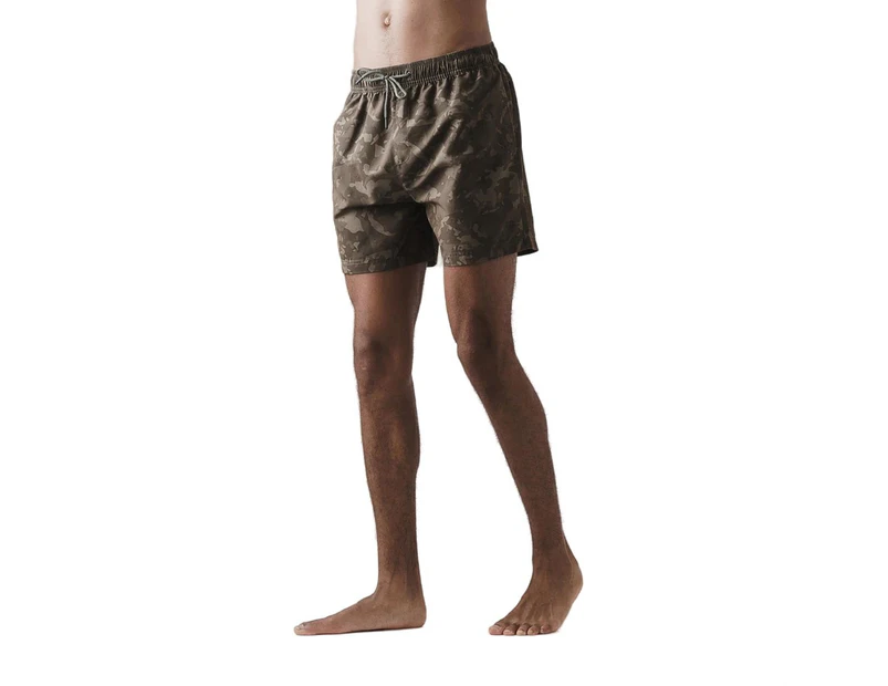 Born Rich Mens Persie Camo Swim Shorts (Dark Olive) - BG133