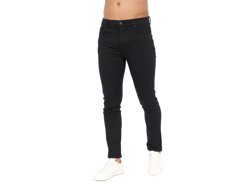 Crosshatch Mens Lampoons Slim Jeans (Black) - BG369