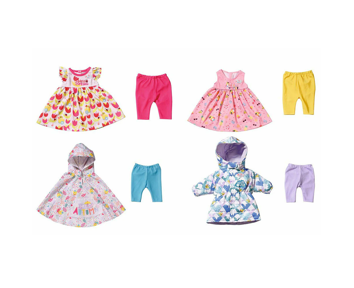 4PK Baby Born Seasonal Outfit Clothing Set for 43cm Dolls Kids/Toddler 3y+ Toy