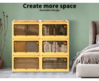 124L Storage Box Stackable Clothes Container Closet Organizer 5Side Open Wheels - Orange,White,Grey