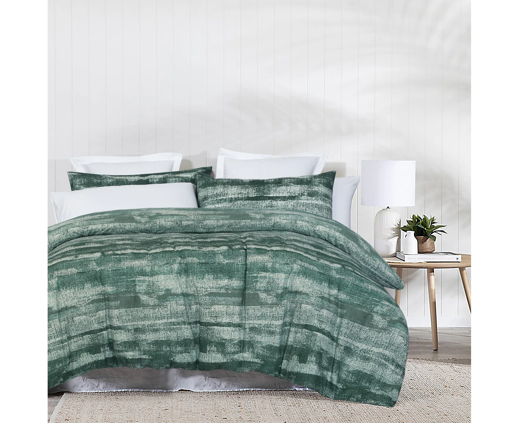 Amsons Pure Cotton Quilt Cover Set Eden Sage