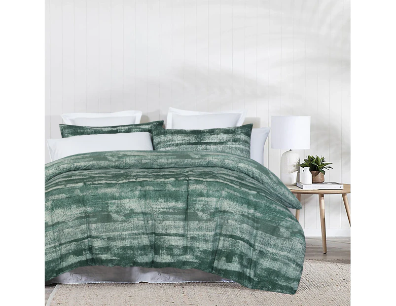 Amsons Pure Cotton Quilt Cover Set Eden Sage