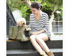 Ibiyaya Canvas Pet Tote Bag Soft Pet Carrier, Olive Green