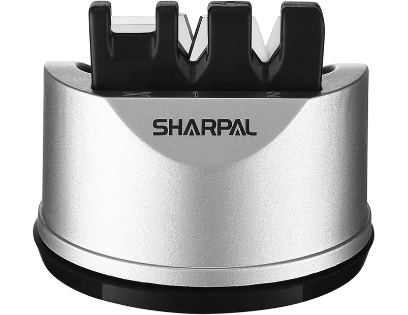 SHARPAL Pocket Kitchen Chef Knife and Scissors Sharpener for Straight and Serrated Knives