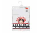Bonds 3 Pack Boys Kids Chesty Comfy Cotton Underwear Vest Singlets Tank White Top