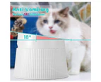 Cat Eating Bowl Food Container Pet Multifunctional Feeding Dish-White