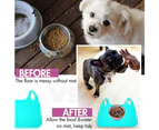 Silicone Dog Cat Bowl Mat, Raised Edges to Prevent Spills Pet Feeding Mat, Non-Slip Feeding Tray-green