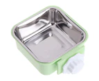 Dog Bowl, Stainless Steel Removable Hanging Food Water Bowl,Pet Cage Bowls-green L