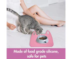 Silicone Dog Cat Bowl Mat, Raised Edges to Prevent Spills Pet Feeding Mat, Non-Slip Feeding Tray-pink
