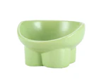Elevated Cat Bowls Ceramic Raised Cat Food Bowl for Protecting Pet's Spine-green