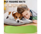 Cat Food Mat, Silicone Dog Bowl Mat, Waterproof Non Slip Pet Mat, Raised Edge to Stop Food Spills-green