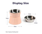 Raised Cats Bowl Stainless Steel, Detachable Elevated Pets Bowls to Protect Pet's Spine-pink