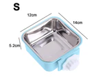 Dog Bowl, Stainless Steel Removable Hanging Food Water Bowl,Pet Cage Bowls-blue S