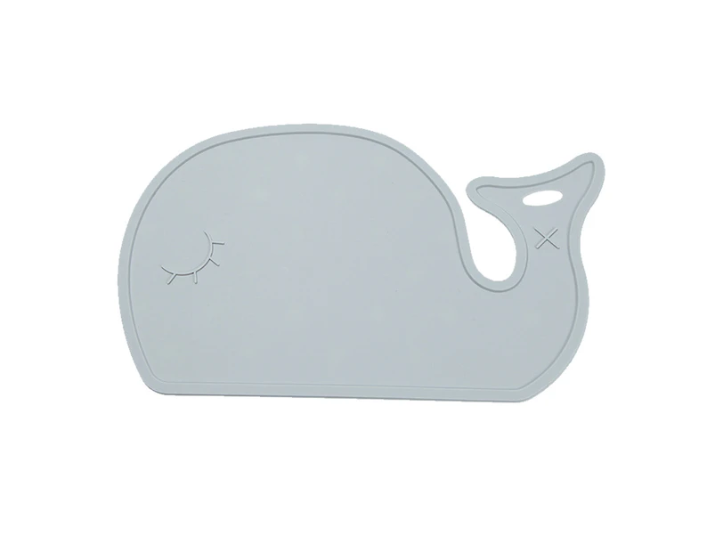 Cat Feeding Mat, Waterproof Silicone Puppy Food Mat with Raised Edge-gray