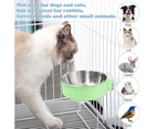Dog Bowl, Stainless Steel Removable Hanging Food Water Bowl for Dog, Cat, Rabbit, Small Animals-green L