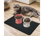 Silicone Pet Feeding Mat, Waterproof Mat for Dog and Cat Bowls, Raised Edges, Anti-Slip Tray Mats-black