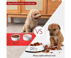 Silicone Pet Feeding Mat, Waterproof Mat for Dog and Cat Bowls, Raised Edges, Anti-Slip Tray Mats-red