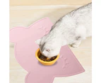 Cat Food Mat, Silicone Pet Feeding Mat for Floor Non-Slip Waterproof Dog Water Bowl Tray Cushion-pink