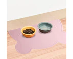 Cat Food Mat, Silicone Pet Feeding Mat for Floor Non-Slip Waterproof Dog Water Bowl Tray Cushion-pink